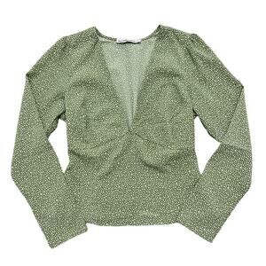 Abercrombie & Fitch Deep V Long Sleeve Top